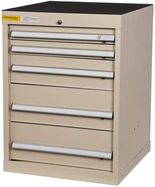 Value Collection - 5 Drawer, Cabinet Only - Tan, 24" Wide x 32" High - Eagle Tool & Supply