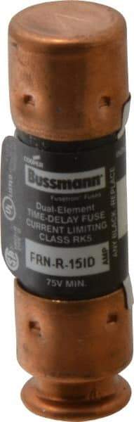 Cooper Bussmann - 125 VDC, 250 VAC, 15 Amp, Time Delay General Purpose Fuse - Fuse Holder Mount, 50.8mm OAL, 20 at DC, 200 (RMS) kA Rating, 14.3mm Diam - Eagle Tool & Supply