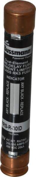 Cooper Bussmann - 300 VDC, 600 VAC, 30 Amp, Time Delay General Purpose Fuse - Fuse Holder Mount, 127mm OAL, 20 at DC, 200 (RMS) kA Rating, 20.6mm Diam - Eagle Tool & Supply