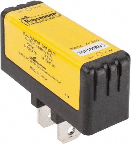 Cooper Bussmann - 300 VDC, 600 VAC, 100 Amp, Time Delay General Purpose Fuse - Plug-in Mount, 76.45mm OAL, 100 at DC, 200 (CSA RMS), 300 (UL RMS) kA Rating - Eagle Tool & Supply