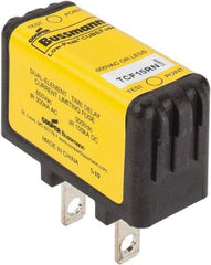 Cooper Bussmann - 300 VDC & 600 VAC, 15 Amp, Time Delay General Purpose Fuse - Plug-in Mount, 47.75mm OAL, 100 at DC, 200 (CSA RMS), 300 (UL RMS) kA Rating - Eagle Tool & Supply