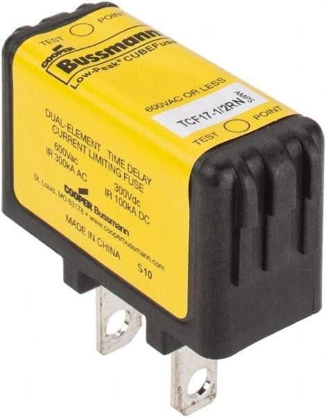 Cooper Bussmann - 300 VDC & 600 VAC, 17.5 Amp, Time Delay General Purpose Fuse - Plug-in Mount, 47.75mm OAL, 100 at DC, 200 (CSA RMS), 300 (UL RMS) kA Rating - Eagle Tool & Supply