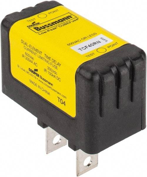 Cooper Bussmann - 300 VDC, 600 VAC, 40 Amp, Time Delay General Purpose Fuse - Plug-in Mount, 54.1mm OAL, 100 at DC, 200 (CSA RMS), 300 (UL RMS) kA Rating - Eagle Tool & Supply