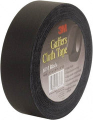 3M - 48mm x 54.8m Black Gaffers Tape - 12 mil, Rubber Adhesive, Vinyl Backing, 45 Lb/ln Tensile Strength, Series 6910 - Eagle Tool & Supply