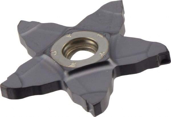Iscar - PENTA34N300 IC908 Grade, 0.1181" Cutting Width, Carbide Cutoff Insert - Neutral Lead Angle, 0.0157" Cnr Rad, TiAlN Coated - Eagle Tool & Supply