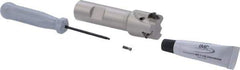 Iscar - 1" Cut Diam, 0.315" Max Depth of Cut, 3/4" Shank Diam, 3.38" OAL, Indexable Square Shoulder Helical End Mill - Weldon Shank, 90° Lead Angle, Through Coolant, Series Helitang - Eagle Tool & Supply