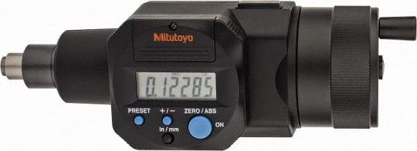 Mitutoyo - 0 to 50.8mm Range, 11mm Spindle Diameter, Flat Spindle Electronic Micrometer Head - 0.00005" Resolution, 0.00015" Accuracy, Data Output - Eagle Tool & Supply