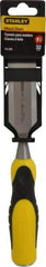 Stanley - 9" OAL x 1-1/4" Blade Width Wood Chisel - 1-1/4" Tip, Polypropylene Handle - Eagle Tool & Supply