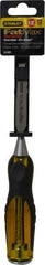Stanley - 9" OAL x 1/2" Blade Width Wood Chisel - 1/2" Tip, Acetate & Rubber Grip Handle - Eagle Tool & Supply