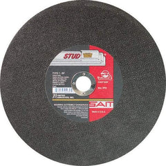 Sait - 14" Aluminum Oxide Cutoff Wheel - 3/32" Thick, 1" Arbor, 4,400 Max RPM, Use with Chop Saws - Eagle Tool & Supply