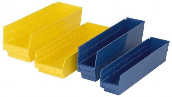 Quantum Storage - 50 Lb. Load Capacity, 23-5/8" Deep, Yellow Polypropylene Hopper Shelf Bin - 6" High x 8-3/8" Wide x 23-5/8" Long - Eagle Tool & Supply