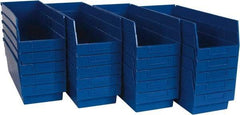 Quantum Storage - 50 Lb. Load Capacity, 17-7/8" Deep, Blue Polypropylene Hopper Shelf Bin - 6" High x 6-5/8" Wide x 17-7/8" Long - Eagle Tool & Supply