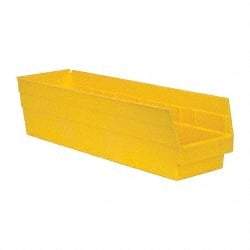 Quantum Storage - 50 Lb. Load Capacity, 23-5/8" Deep, Yellow Polypropylene Hopper Shelf Bin - 6" High x 6-5/8" Wide x 23-5/8" Long - Eagle Tool & Supply