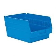 Quantum Storage - 50 Lb. Load Capacity, 11-5/8" Deep, Blue Polypropylene Hopper Shelf Bin - 6" High x 8-3/8" Wide x 11-5/8" Long - Eagle Tool & Supply