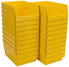 Quantum Storage - 50 Lb. Load Capacity, 11-5/8" Deep, Yellow Polypropylene Hopper Shelf Bin - 6" High x 8-3/8" Wide x 11-5/8" Long - Eagle Tool & Supply