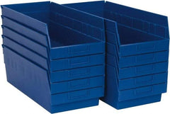 Quantum Storage - 50 Lb. Load Capacity, 17-7/8" Deep, Blue Polypropylene Hopper Shelf Bin - 6" High x 8-3/8" Wide x 17-7/8" Long - Eagle Tool & Supply