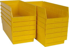 Quantum Storage - 50 Lb. Load Capacity, 17-7/8" Deep, Yellow Polypropylene Hopper Shelf Bin - 6" High x 8-3/8" Wide x 17-7/8" Long - Eagle Tool & Supply