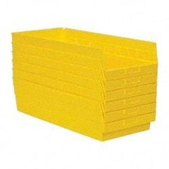 Quantum Storage - 50 Lb. Load Capacity, 23-5/8" Deep, Yellow Polypropylene Hopper Shelf Bin - 6" High x 11-1/8" Wide x 23-5/8" Long - Eagle Tool & Supply