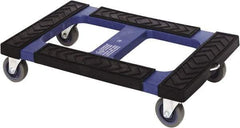 Quantum Storage - 1,000 Lb Capacity Polyethylene Rubber Cap Dolly - 30" Long x 18" Wide x 7" High, 4" Wheels - Eagle Tool & Supply