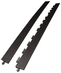Wearwell - 5' Long x 3' Wide x 5/8" Thick, Anti-Fatigue Modular Matting Ramp Edge - Male, 1 Interlocking Side, Black, For Dry Areas, Series 502 - Eagle Tool & Supply