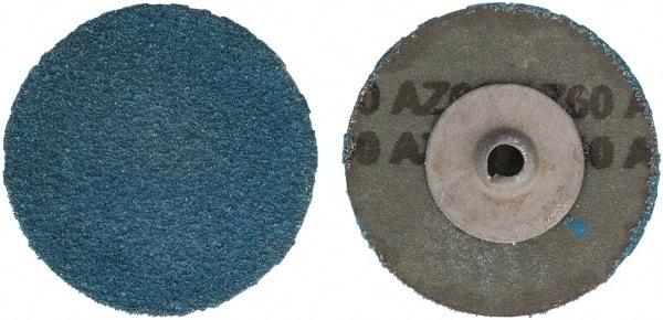 Tru-Maxx - 2" Disc Diam, 60 Grit, Zirconia Alumina Quick Change Disc - Type S Attaching System, Coated, Blue, Medium Grade - Eagle Tool & Supply