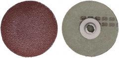 Tru-Maxx - 3" Disc Diam, 50 Grit, Aluminum Oxide Quick Change Disc - Type S Attaching System, Coated, Maroon, Coarse Grade - Eagle Tool & Supply
