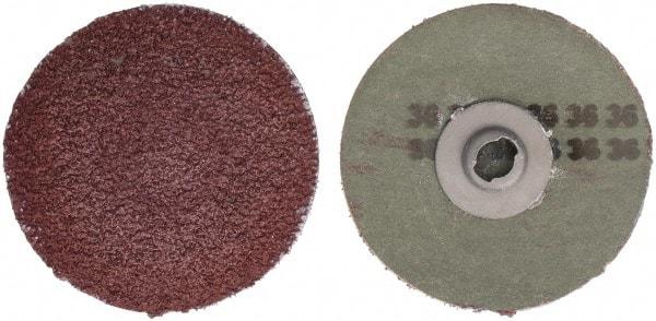 Tru-Maxx - 3" Disc Diam, 36 Grit, Aluminum Oxide Quick Change Disc - Type S Attaching System, Coated, Maroon, Coarse Grade - Eagle Tool & Supply