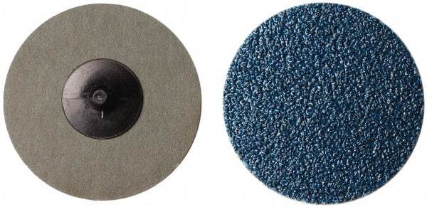 Tru-Maxx - 3" Disc Diam, 50 Grit, Zirconia Alumina Quick Change Disc - Type R Attaching System, Coated, Blue, Coarse Grade - Eagle Tool & Supply