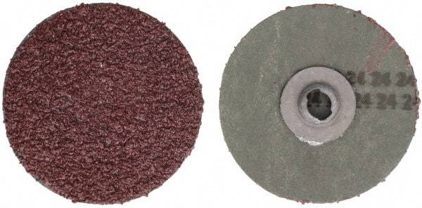 Tru-Maxx - 3" Disc Diam, 24 Grit, Aluminum Oxide Quick Change Disc - Type S Attaching System, Coated, Maroon, Very Coarse Grade - Eagle Tool & Supply
