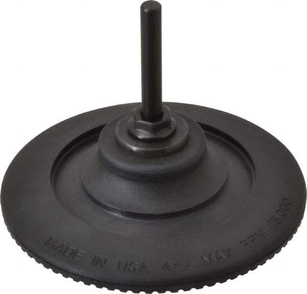 Made in USA - 4" Diam Quick-Change Type R Disc Backing Pad - 1/4" Shank Diam, Medium Density, 15,000 RPM - Eagle Tool & Supply