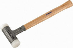 HALDER - 19 oz Head 1-3/8" Face Diam Steel Dead Blow Hammer - 13" OAL, Hickory Handle - Eagle Tool & Supply