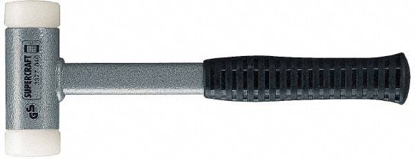 HALDER - 20 oz Head 1-3/16" Face Diam Nylon Dead Blow Hammer - 11-3/8" OAL, Steel Handle - Eagle Tool & Supply