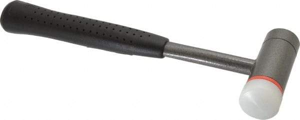 HALDER - 28 oz Head 1-3/8" Face Diam Nylon 2-in-1 Dead Blow Hammer - 11-1/2" OAL, Steel Handle - Eagle Tool & Supply