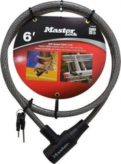 Master Lock - 6' Long Keyed Different Cable Lock - 3/8" Diam, Keyed Different - Eagle Tool & Supply