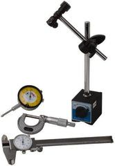 Import - 4 Piece, Machinist Caliper and Micrometer Tool Kit - Includes Base, Micrometer, Caliper and Indicator - Eagle Tool & Supply