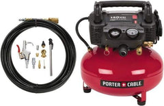 Porter-Cable - 0.8 hp, 2.6 CFM Hand Carry Pancake Compressor - 6 Gallon Tank, 10 Amp, 150 Max psi, 120V - Eagle Tool & Supply