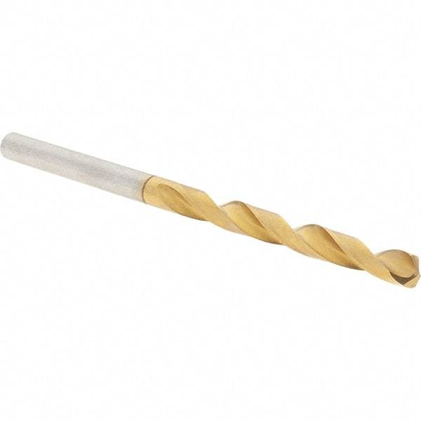 Guhring - 11/64" 118° High Speed Steel Jobber Drill - TiN Finish, Right Hand Cut, Spiral Flute, Straight Shank, 80mm OAL, Standard Point - Eagle Tool & Supply