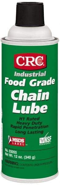 CRC - 16 oz Aerosol High Temperature Chain & Cable Lubricant - White, 8 to 325°F, Food Grade - Eagle Tool & Supply