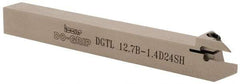Iscar - 0.055" Min Groove Width, 4.7" OAL, Left Hand Indexable Grooving Cutoff Toolholder - 1/2" Shank Height x 1/2" Shank Width, DG. 14.. Insert Style, DGT Toolholder Style, Series Do Grip - Eagle Tool & Supply