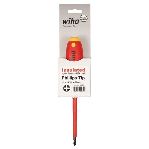 Insulated Cushion Grip Phillips Screwdriver #4 × 200 mm In Carded Hanger - Eagle Tool & Supply