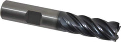 Kennametal - 1/2", 5 Flute, Solid Carbide, 0.03" Corner Radius End Mill - 3" OAL, 1-1/4" LOC - Eagle Tool & Supply