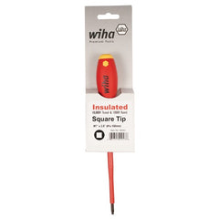 Insulated Cushion Grip Square Tip Screwdriver #1 × 100 mm In Carded Hanger - Eagle Tool & Supply
