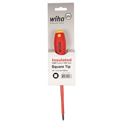 Insulated Cushion Grip Square Tip Screwdriver #2 × 150 mm In Carded Hanger - Eagle Tool & Supply