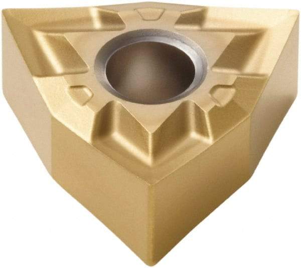 Seco - WNGP430.5 MF1 Grade TS2000 Carbide Turning Insert - TiAlN/TiN Finish, 80° Trigon, 1/2" Inscr Circle, 3/16" Thick, 1/128" Corner Radius - Eagle Tool & Supply