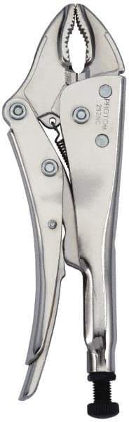 Proto - 10" OAL Curved Jaw Locking Pliers - 25/64" Jaw Width, 1-1/2" Jaw Depth, Steel Handle - Eagle Tool & Supply