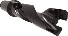 Allied Machine and Engineering - Series 26, 26 to 29mm Diam, 1-1/4" Diam Straight Shank with Flange, Helical Flute Spade Drill - 3-27/64" Max Depth, 5-1/16" Body Length, 7-11/32" OAL, Standard Length, Through Coolant - Eagle Tool & Supply