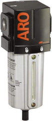ARO/Ingersoll-Rand - 3/8" Port, 7.047" High x 2.874" Wide Standard Filter with Metal Bowl, Manual Drain - 156 SCFM, 250 Max psi, 175°F Max Temp, Sight Glass Included, Modular Connection, 2.4 oz Bowl Capacity - Eagle Tool & Supply