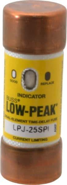 Cooper Bussmann - 300 VDC, 600 VAC, 25 Amp, Time Delay General Purpose Fuse - Fuse Holder Mount, 2-1/4" OAL, 100 at DC, 300 at AC (RMS) kA Rating, 13/16" Diam - Eagle Tool & Supply