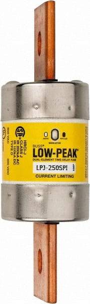 Cooper Bussmann - 300 VDC, 600 VAC, 250 Amp, Time Delay General Purpose Fuse - Bolt-on Mount, 7-1/8" OAL, 100 at DC, 300 at AC (RMS) kA Rating, 2" Diam - Eagle Tool & Supply