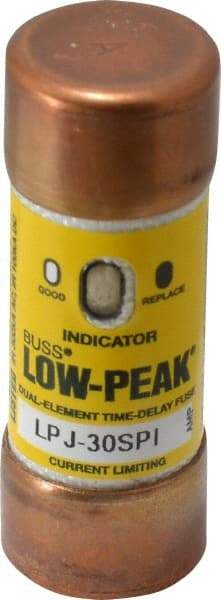 Cooper Bussmann - 300 VDC, 600 VAC, 30 Amp, Time Delay General Purpose Fuse - Fuse Holder Mount, 2-1/4" OAL, 100 at DC, 300 at AC (RMS) kA Rating, 13/16" Diam - Eagle Tool & Supply